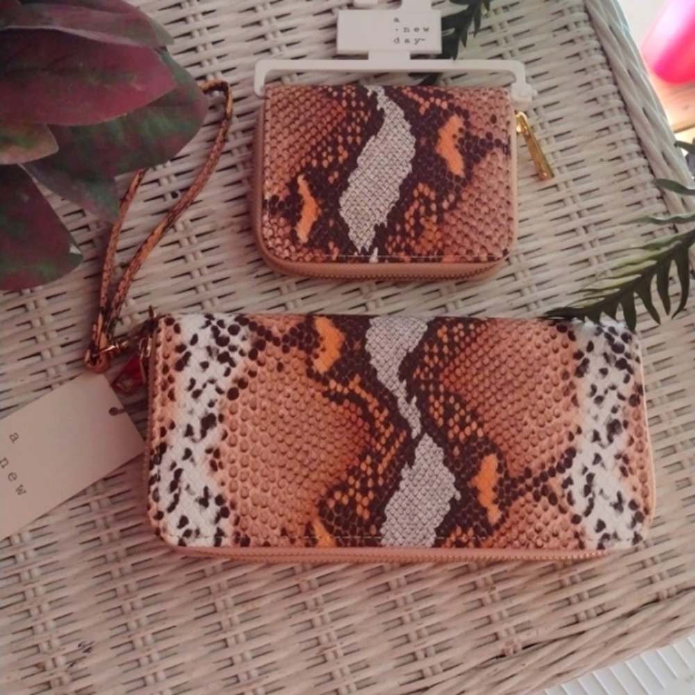 A NEW DAY snake print wallets